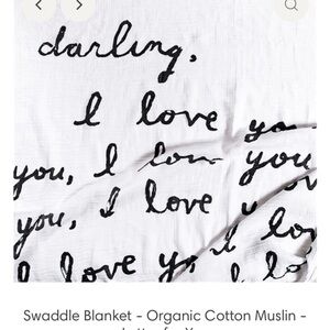 Darling I Love You (Letter For You) Swaddle Blanket NWT